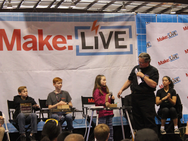Lauren with Dale Dougherty, founder and Chief Executive Officer of Maker Media Inc., at a Maker Kids panel