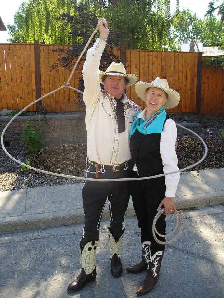 Bud and Sheila trick roping 