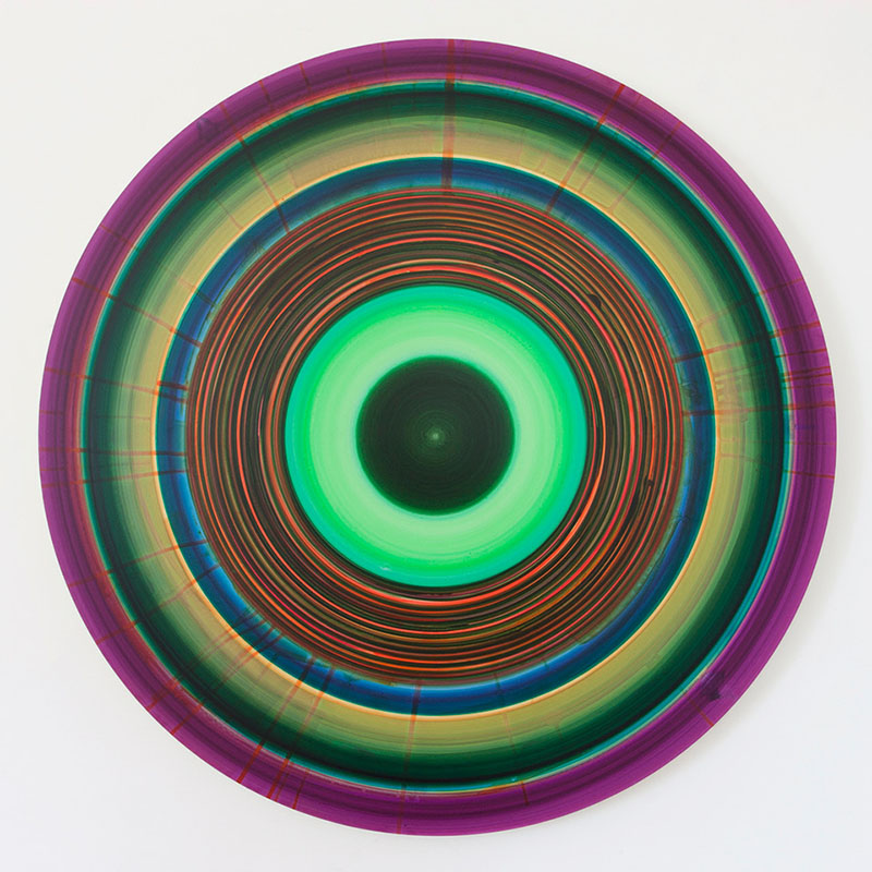 An image of Ulrich Panzer’s untitled (14-41-5), a circular painting of rings