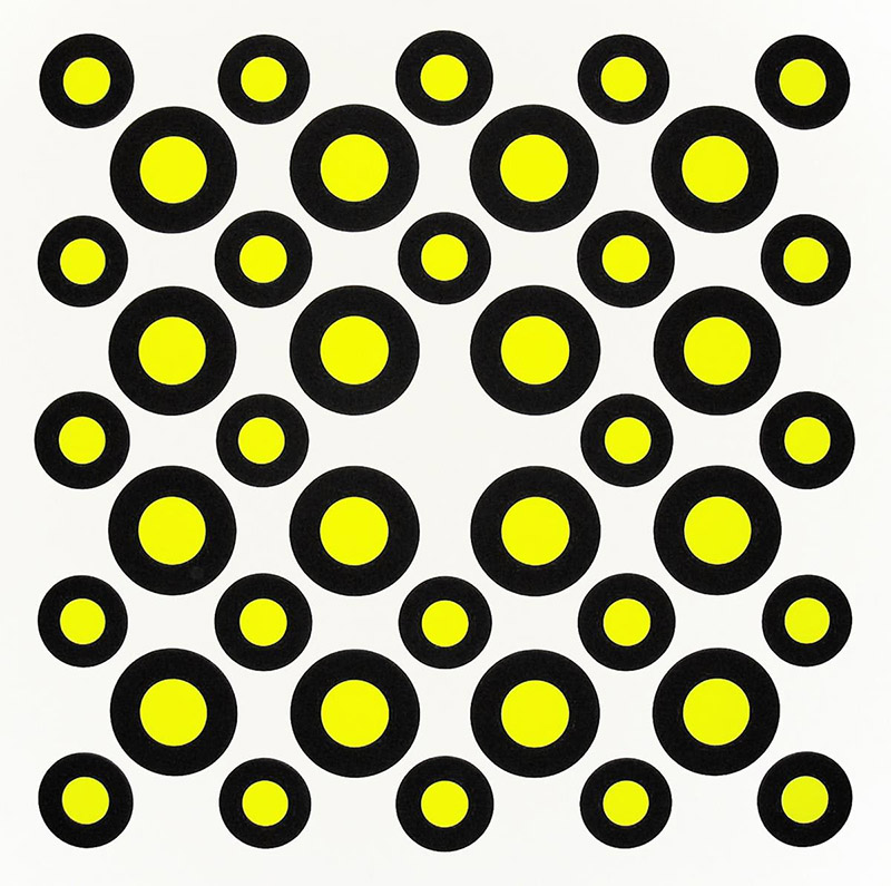 Neil Campbell’s Saskatchewan is made up of a pattern of black and neon yellow circles