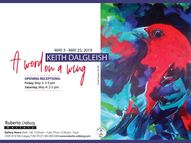 A card promoting Keith Dalgleish's A Word On A Wing