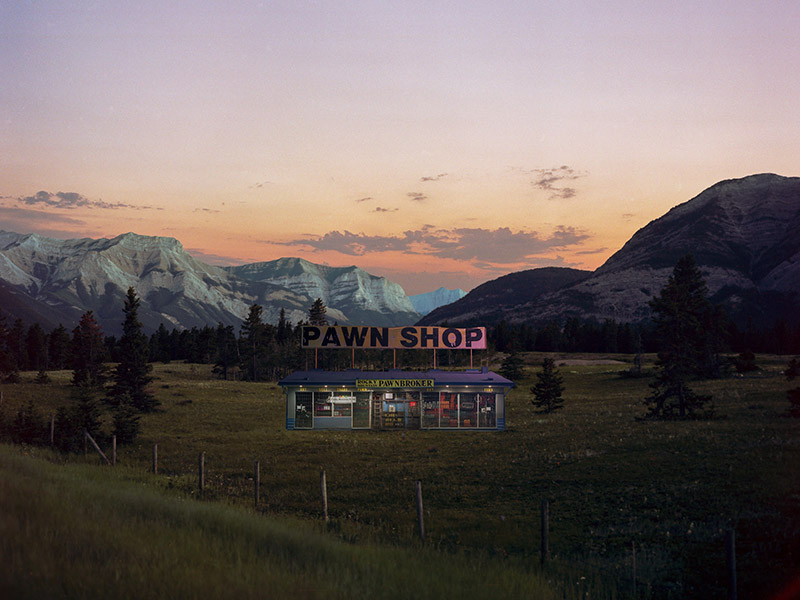 Chris Malloy's Rocky Mountain Pawn Shop, a large format film & digital composite