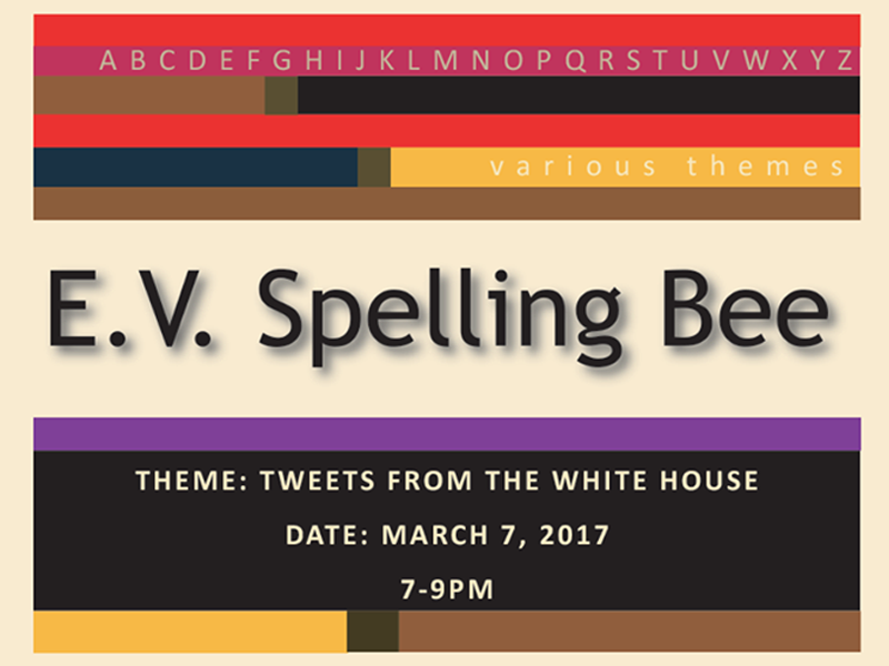 Poster for E.V. Spelling Bee Tweets from the White House
