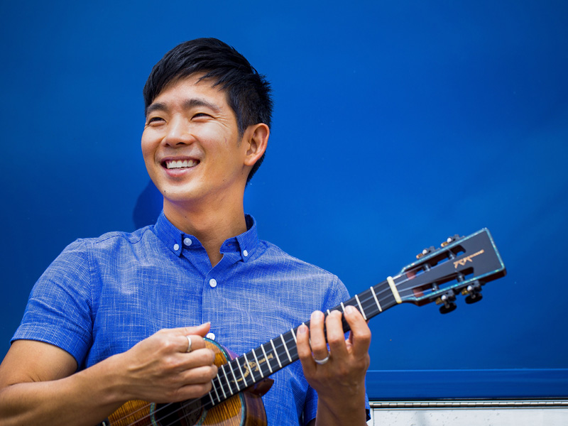 Jake Shimabukuro plays his ukulele