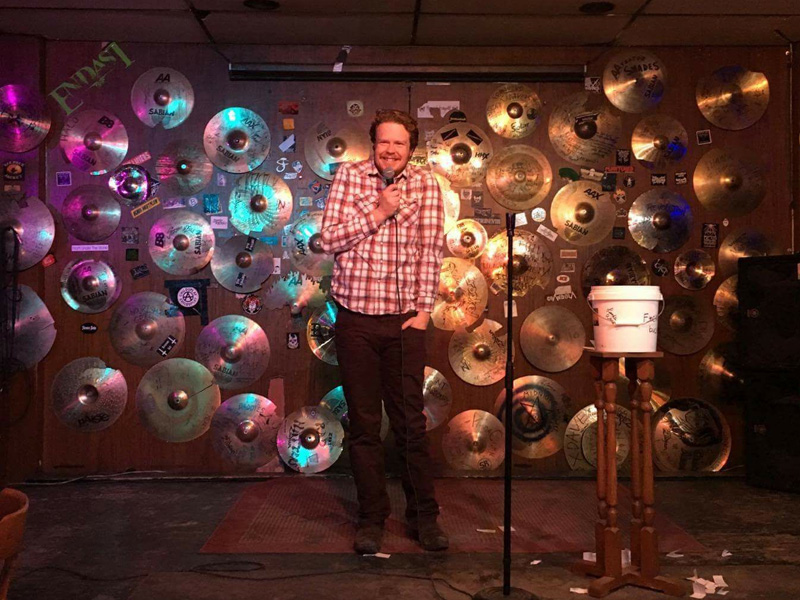 A standup comedian on stage
