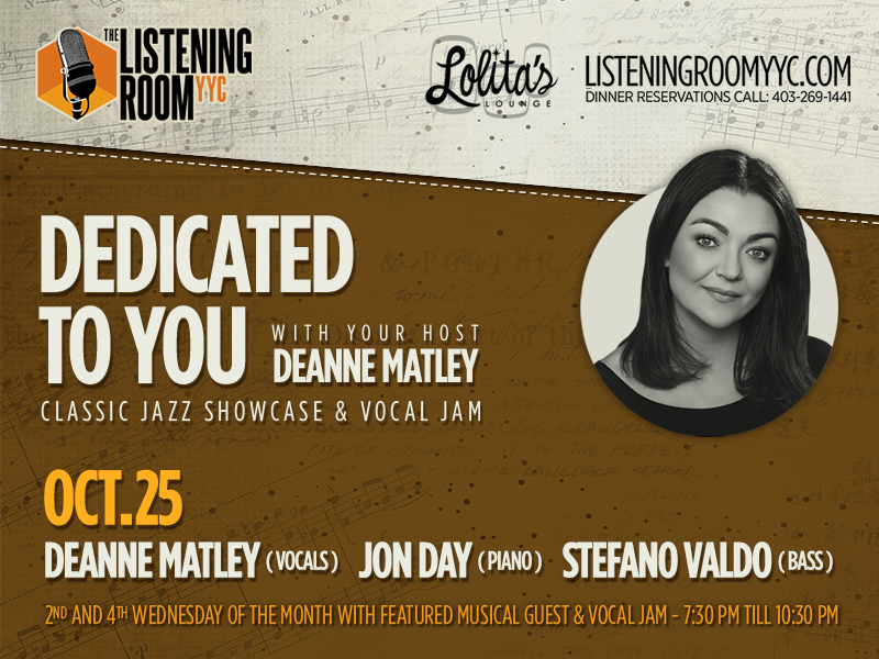 The Listening Room YYC Presents Dedicated to You Poster October 25