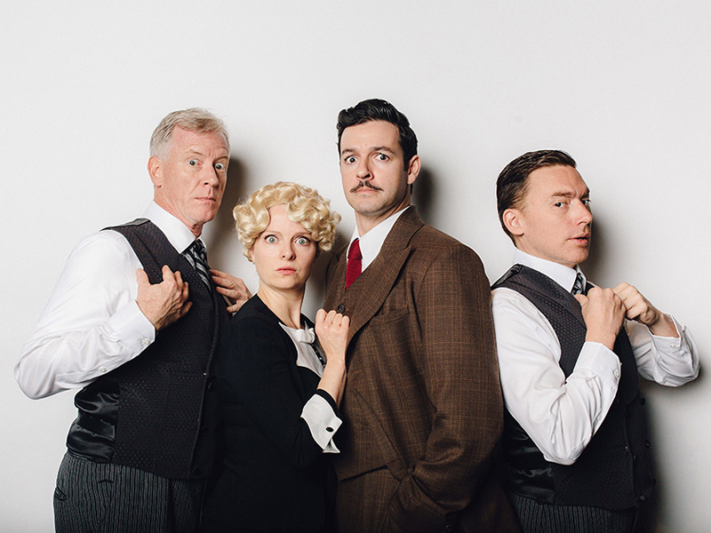 Andy Curtis, Anna Cummer, Tyrell Crews, and Ron Pederson in The 39 Steps