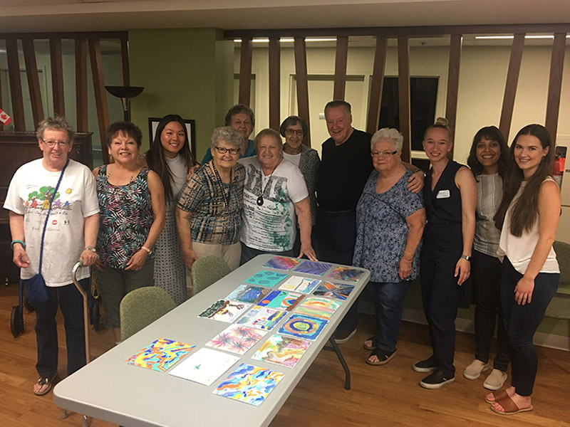 A photo of participants in the Creative Aging Calgary Society's inaugural pop art session