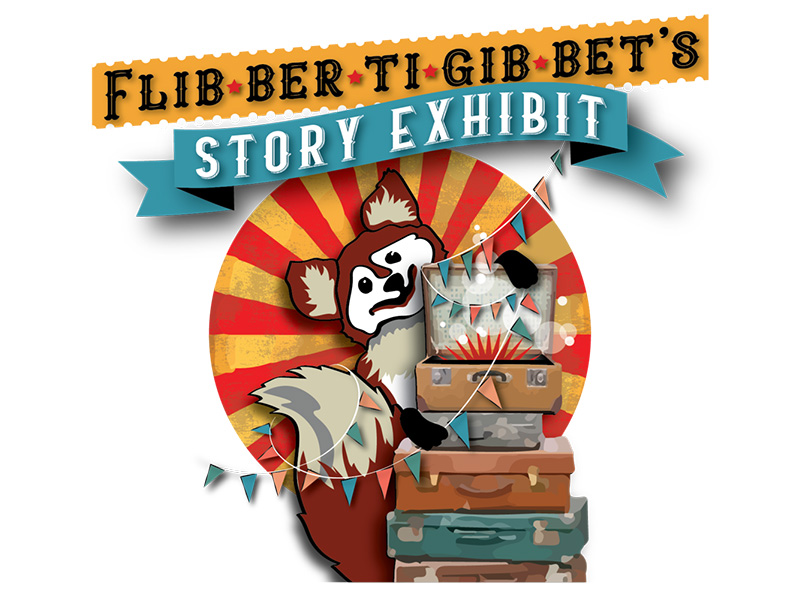 A promo image for Quest Theatre's Flibbertigibbet's Story Exhibit