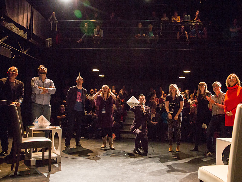 Authors on the Big Secret Theatre stage