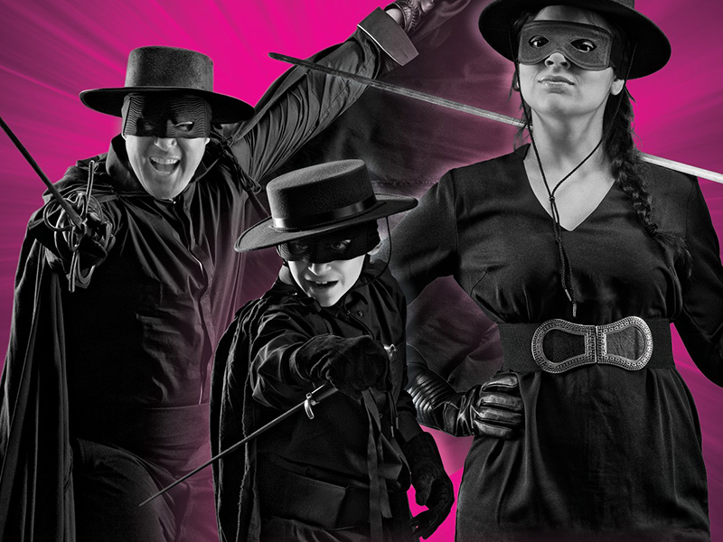 A promo image from Alberta Theatre Project's production of Zorro: Family Code
