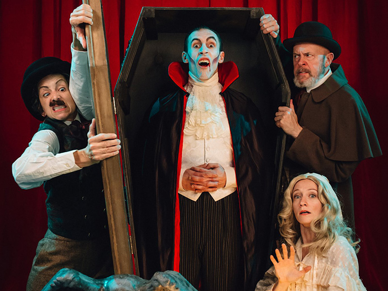The cast of Vertigo Theatre's Dracula: The Bloody Truth