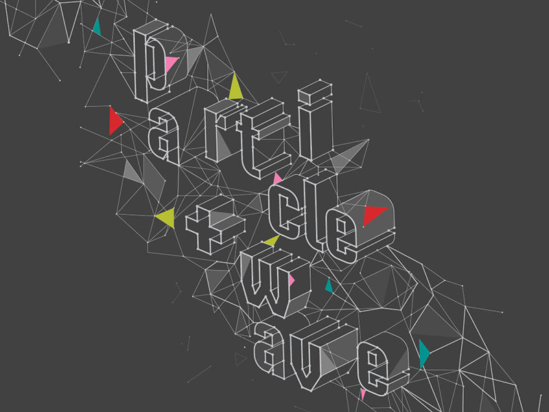 A poster for EMMEDIA's PARTICLE + WAVE Media Arts Festival