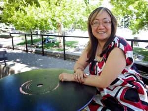 Calgary Arts Development’s President & CEO Patti Pon in Olympic Plaza