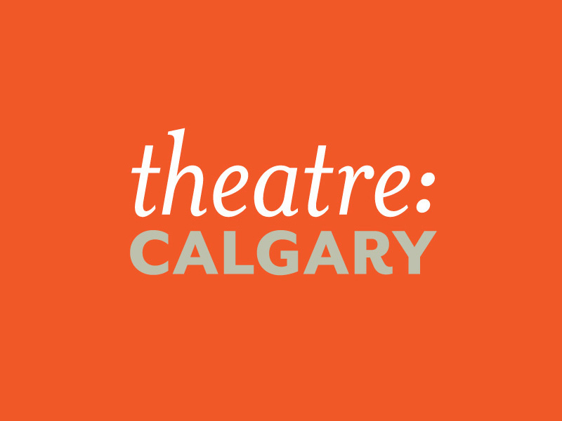 Theatre Calgary's logo on an orange background