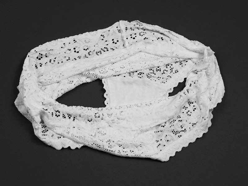 A photo of Yvonne Mullock’s sculpture, My Panties