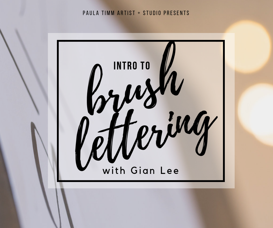 Promo card –  Intro to Brush Lettering Workshop with by Gian Lee
