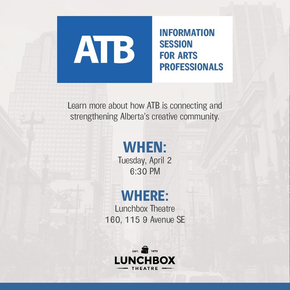 Image promo for Information Session for Arts Professionals – ATB Branch for Arts & Culture in Calgary