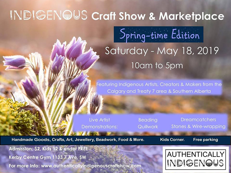 A poster for the Authentically Indigenous Craft Show springtime edition