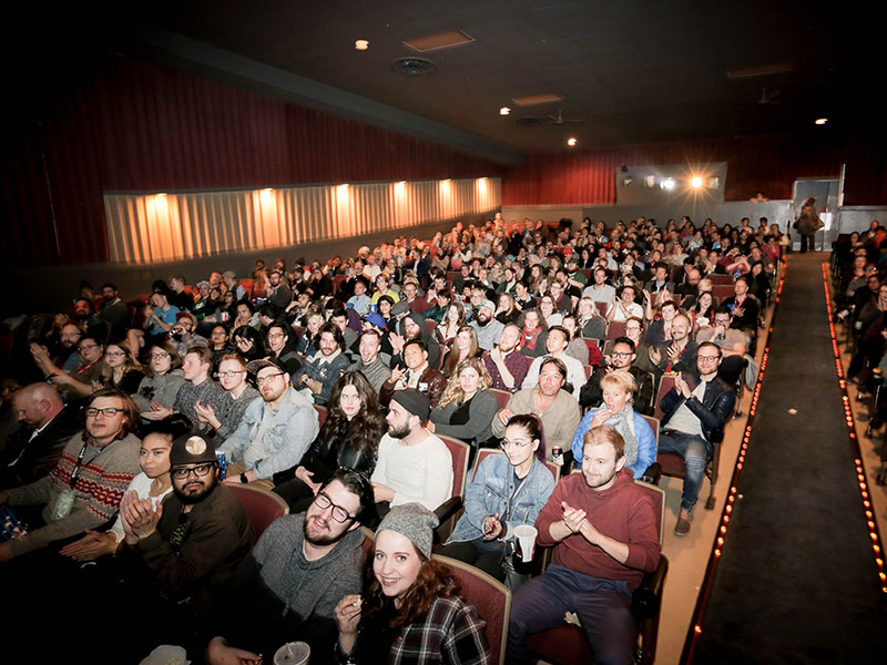 The audience fills a theatre at the Calgary Underground Film Festival