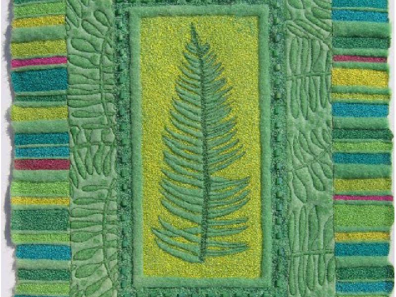 An image of fern fibre art by Donna Clement