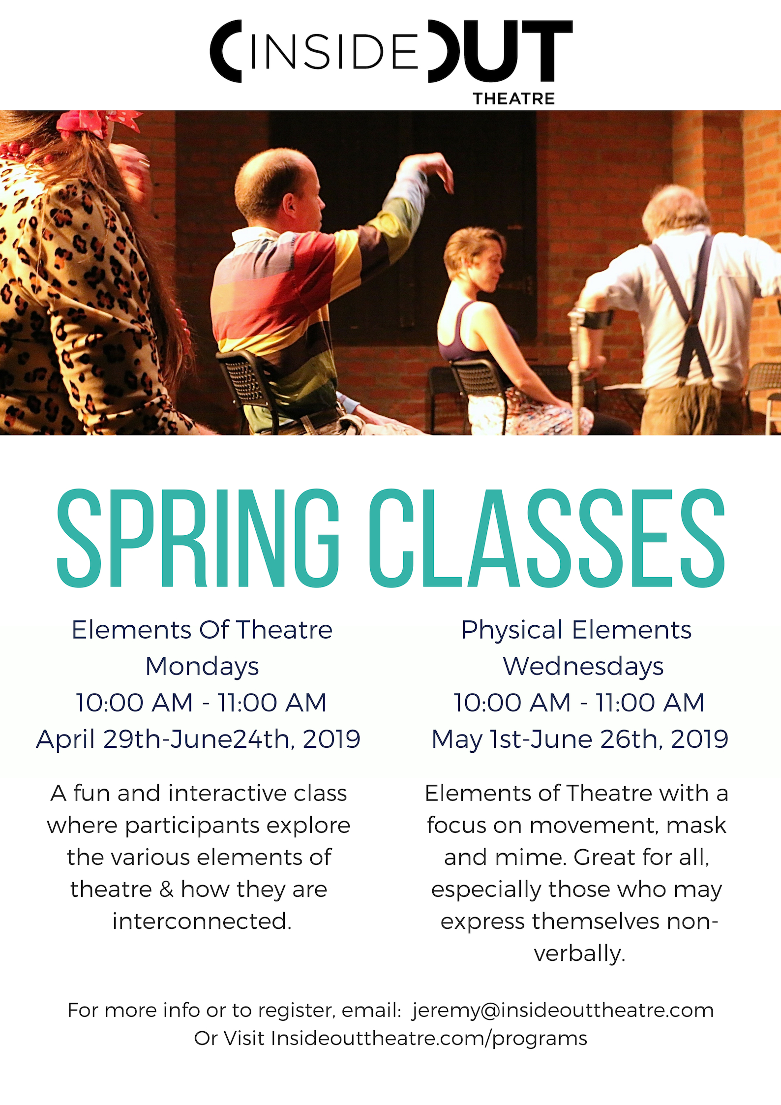 Info card for Inside Out Theatre – Spring Classes