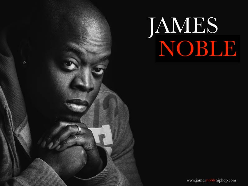 Artist headshot with text James Noble