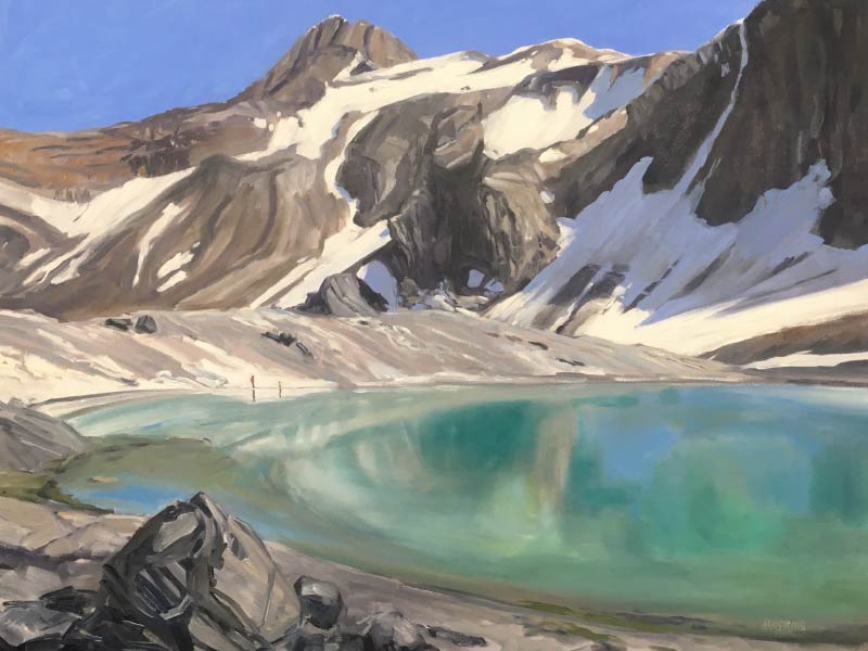 A photo of a painting of a mountain landscape by Janet B. Armstrong