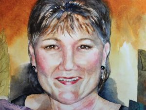 An image of watercolour selfie by Sharon Post