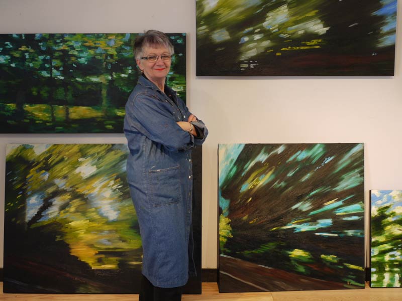Tatianna O'Donnell with artworks