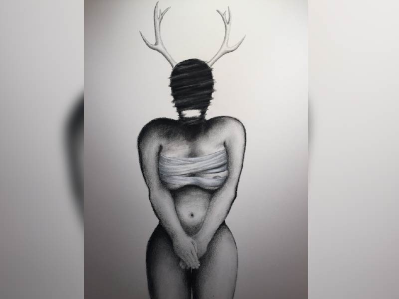 Artwork titled Thou Shall Not Speak of The Stag Within by Terry Gregoraschuk