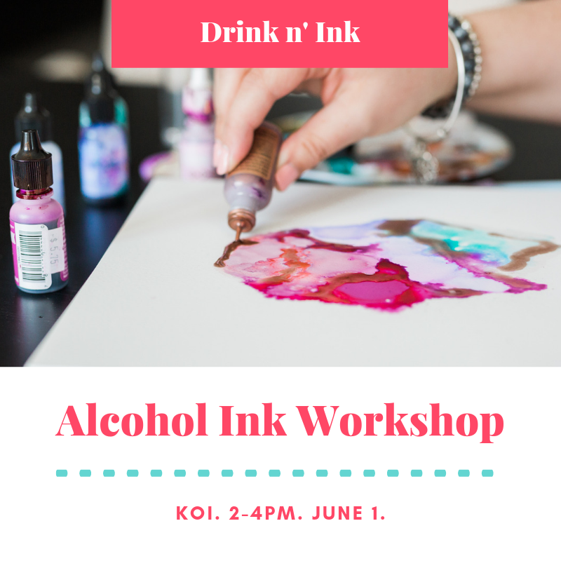 Promo card - Alcohol Ink Workshop – Drink n' Ink