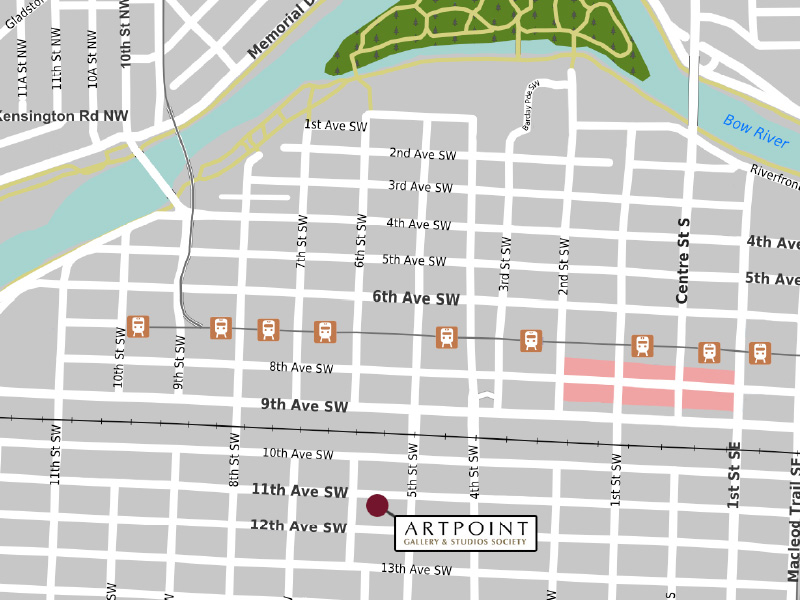 Map of Calgary that helps you locate Artpoint