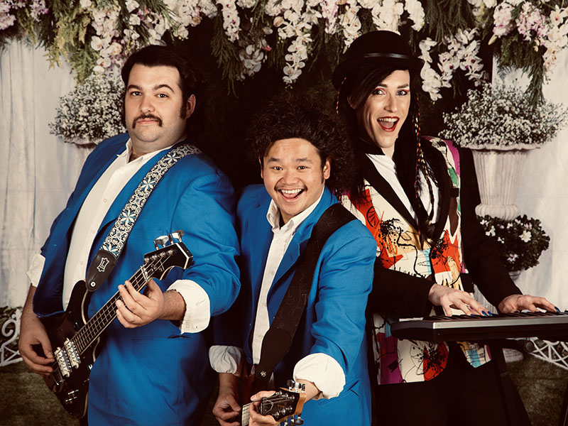 The band in Front Row Centre's production of The Wedding Singer