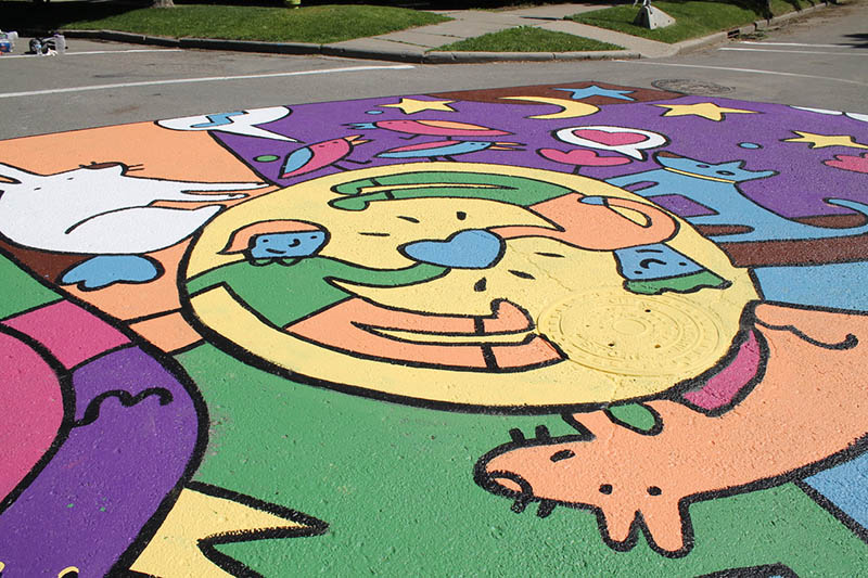 Detail of a mural created by the Crescent Heights Community Association