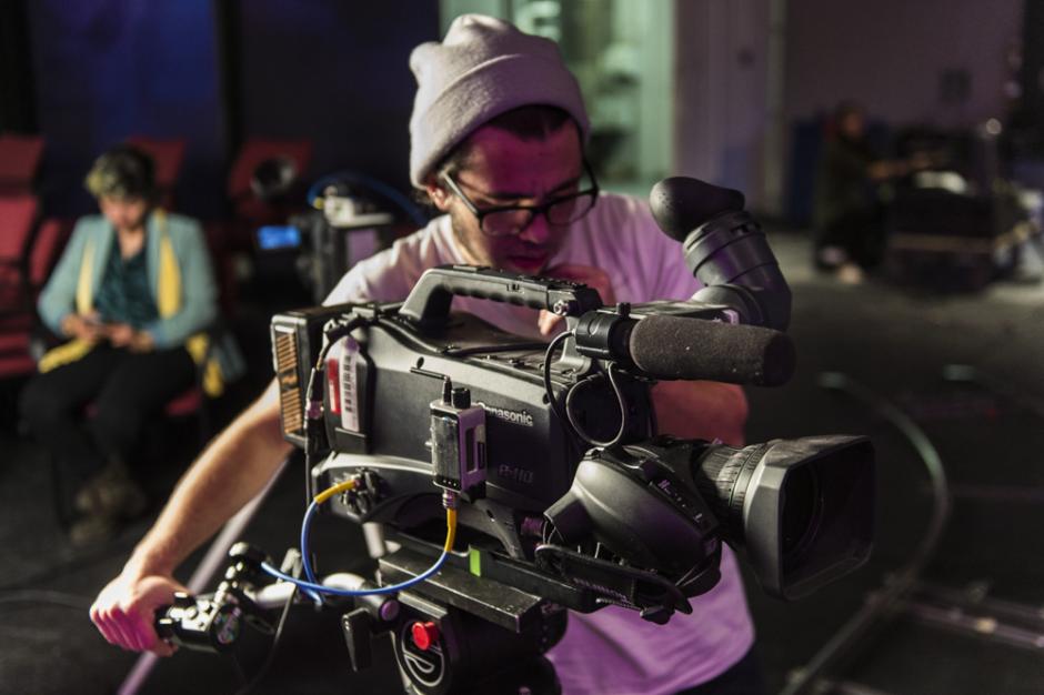 Photograph of video technician