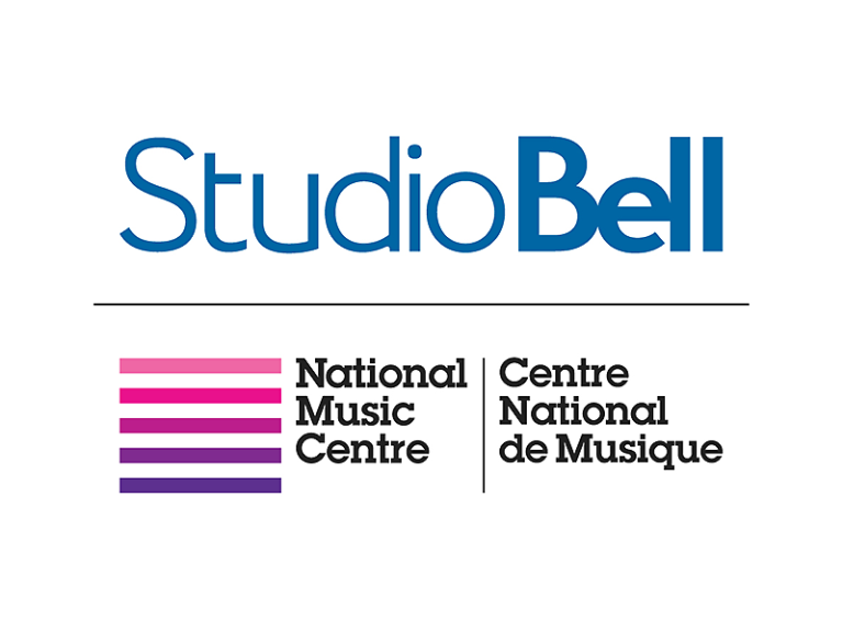 National Music Centre logo wth the Studio Bell logo above it