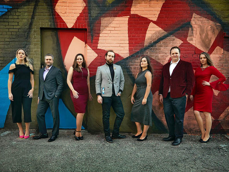 A photo of this season's Calgary Opera Emerging Artist Program Ensemble