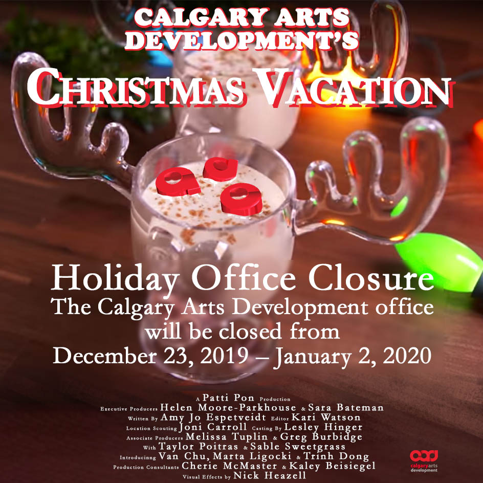 A movie poster for Calgary Arts Development's Christmas Vacation