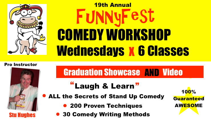 Comedy workshop classes, Wednesdays, 6 classes