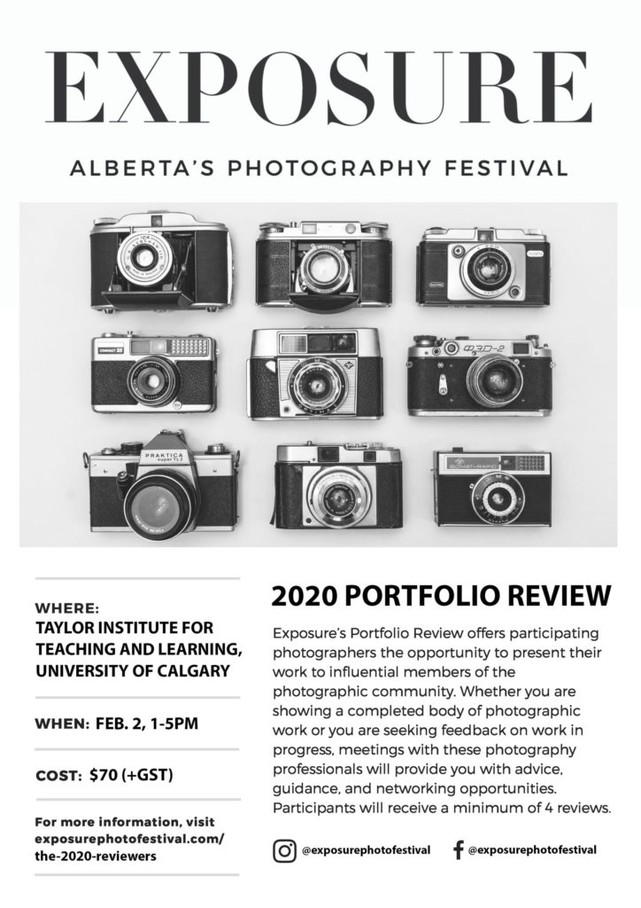 A poster for the 2020 portfolio review at Exposure
