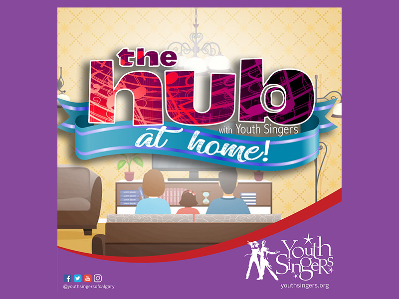 A graphic for The HUB at Home with Youth Singers