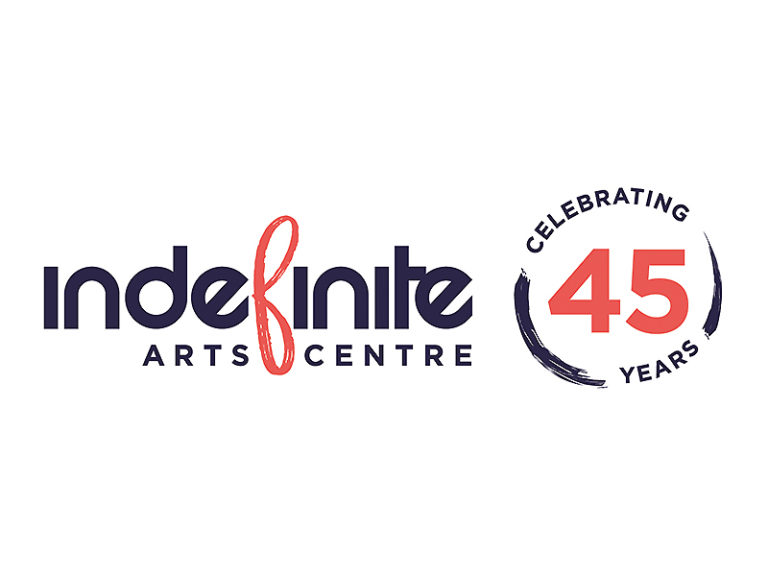Indefinite Arts Centre 45 years logo
