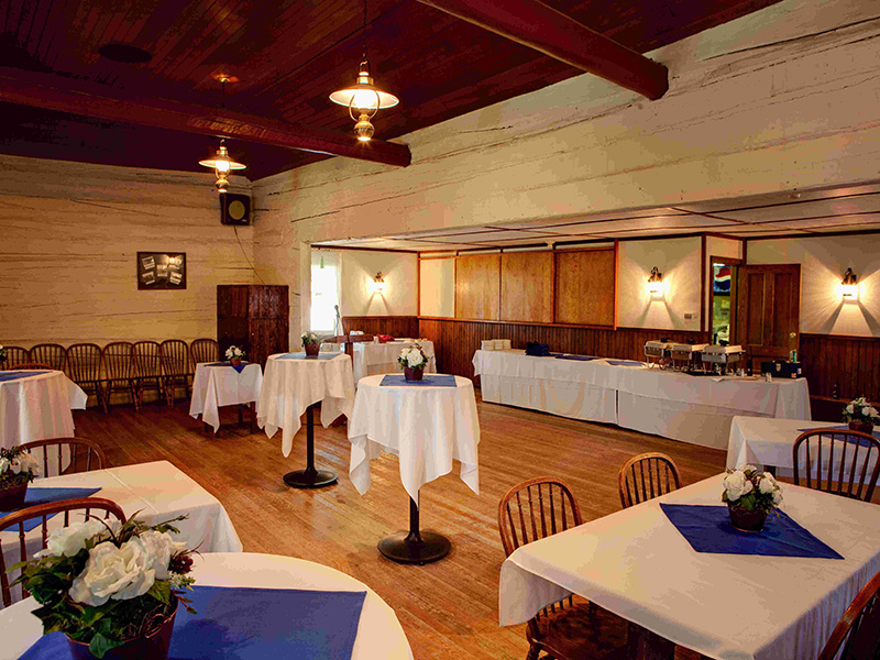 An image of the inside of Millarville Ranchers' Hall at Heritage Park