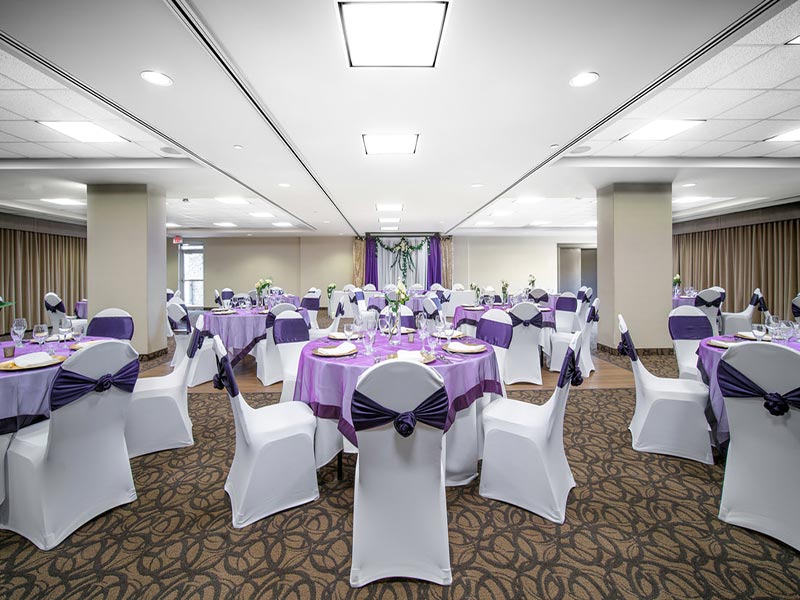 Image of hemisphere room with wedding banquet set up
