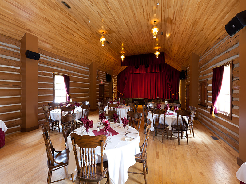 An image of the inside of Canmore Opera House at Heritage Park Historical Village