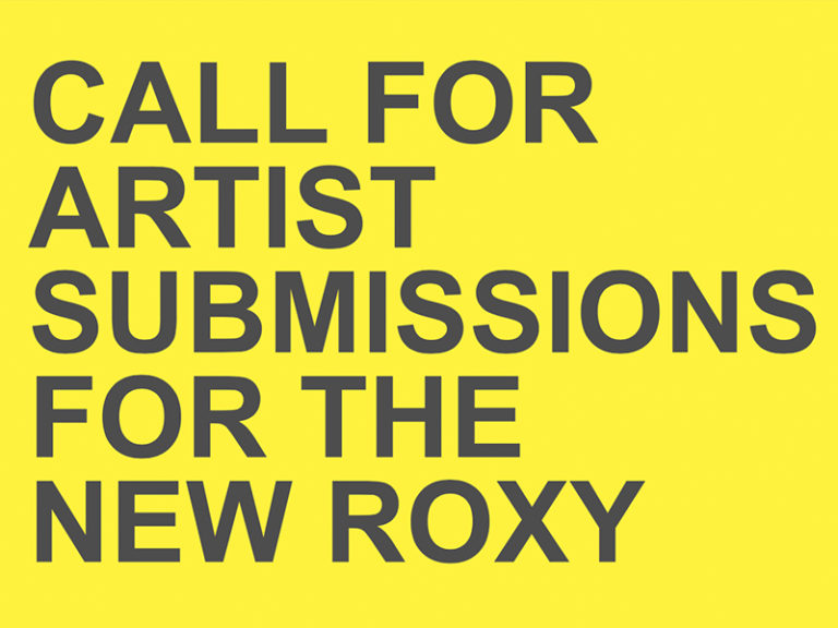 A graphic that says "Call for Artist Submissions for the New Roxy"
