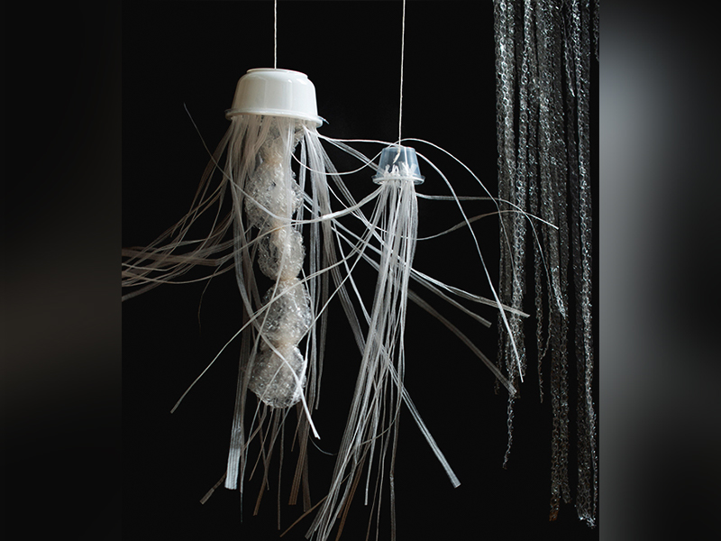 Jellyfish made out of plastics by Julya Hajnoczky