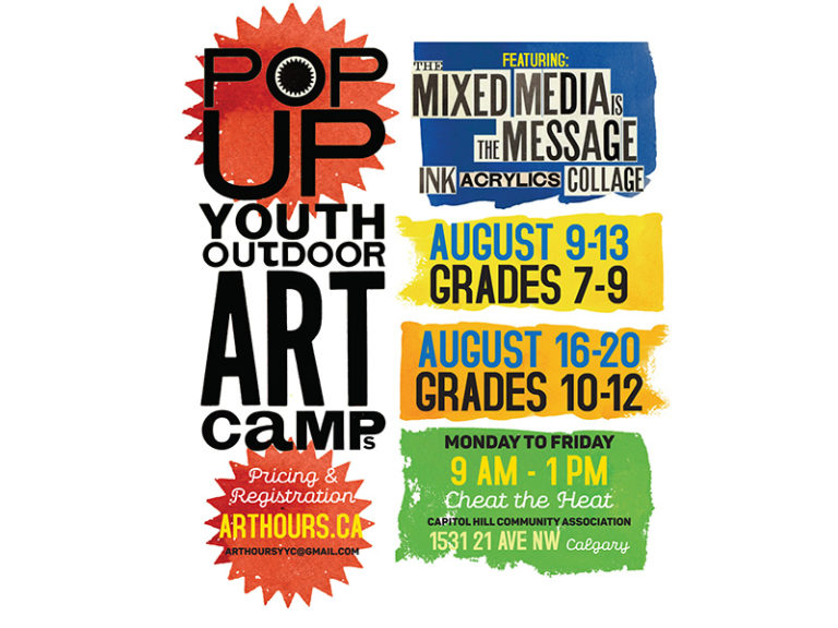 A graphic for the Pop-Up Youth Outdoor Art Camps