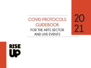 The cover for the COVID Protocols Guidebook for the Arts Sector and Live Events from RISE UP Calgary